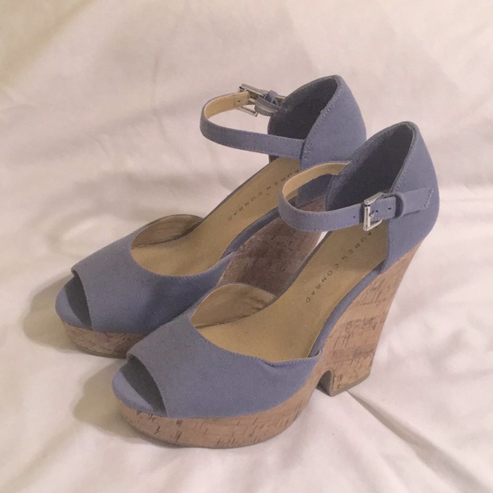 Cork platform lilac sandals